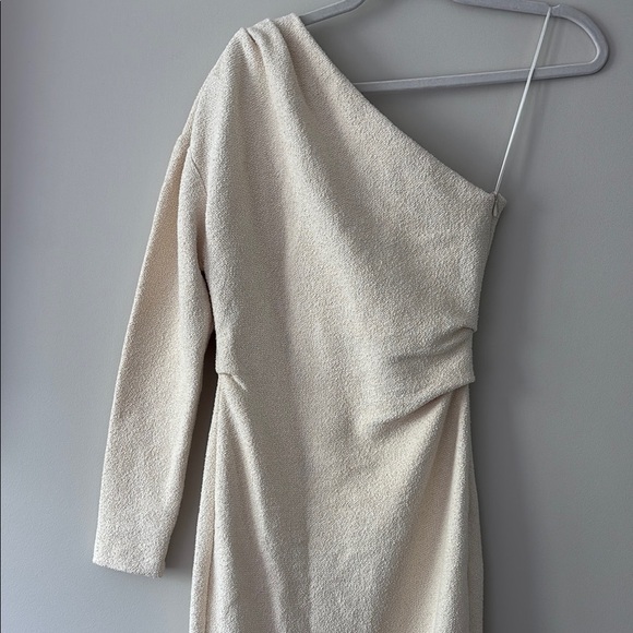ZARA Elegant Cream One-Shoulder Dress XS - Picture 5 of 10